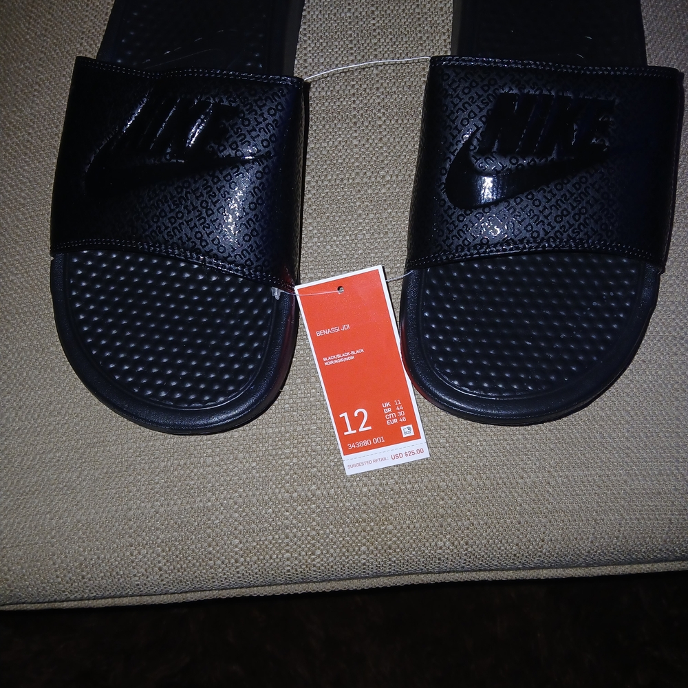 Nike Kids Black Slide Sandals